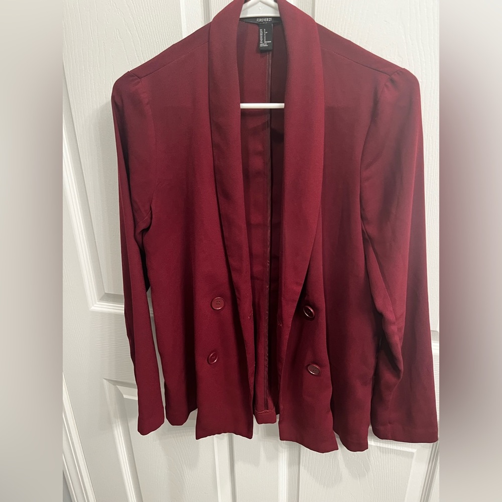 Loose fit red blazer Forever 21
